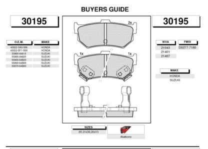 Zavorne ploščice HONDA, SUZUKI