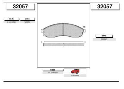 Zavorne ploščice NISSAN